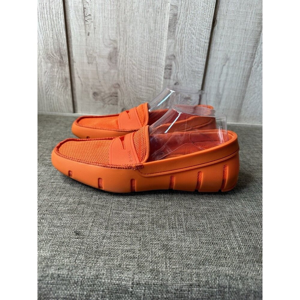 SWIMS Mens Penny Loafers Size 8 Machine Washable Boat Deck Orange Coral Shoes - Picture 4 of 11